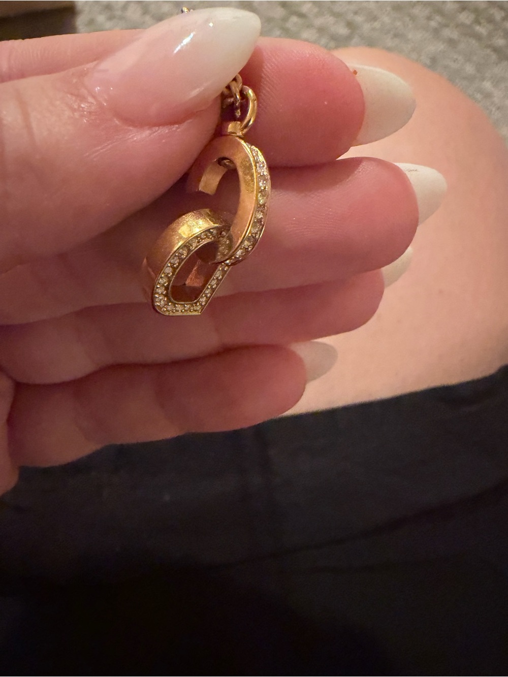 Dior Gold Crystal Link Drop Earrings